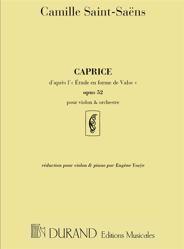 Caprice Op 52 - Réduction pour violon & piano (Ysaye) housle a klavír